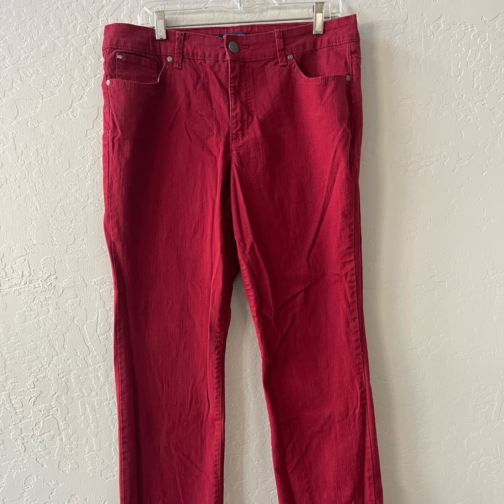 Bandolno Red Jeans Straight Leg Size 14